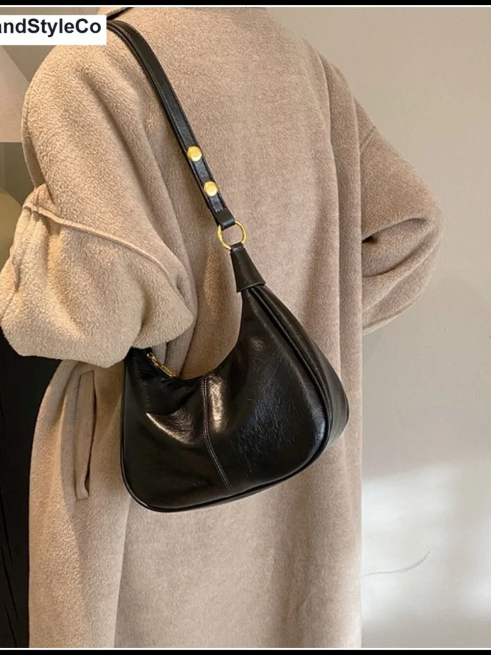 Faux Leather Hobo Bag Adjustable Strap Women Handbag Purse